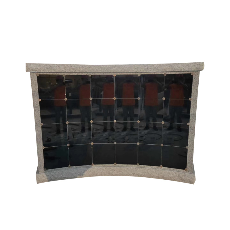 Grey Granite Cemetery Columbarium Niche Design America Tombstone