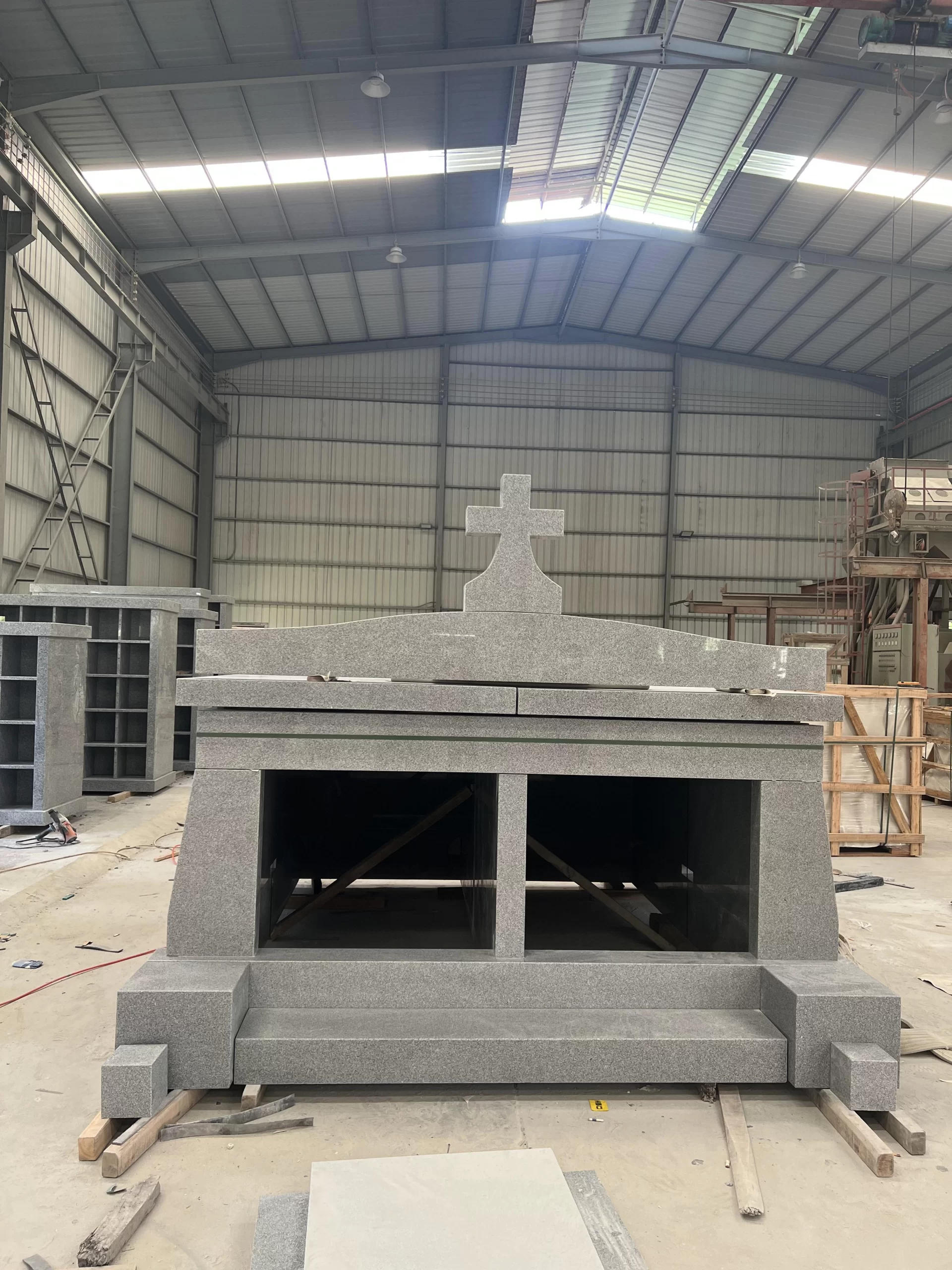 Carved Cross G614 Granite Mausoleum 1 Carved Cross G614 Granite Mausoleum 1