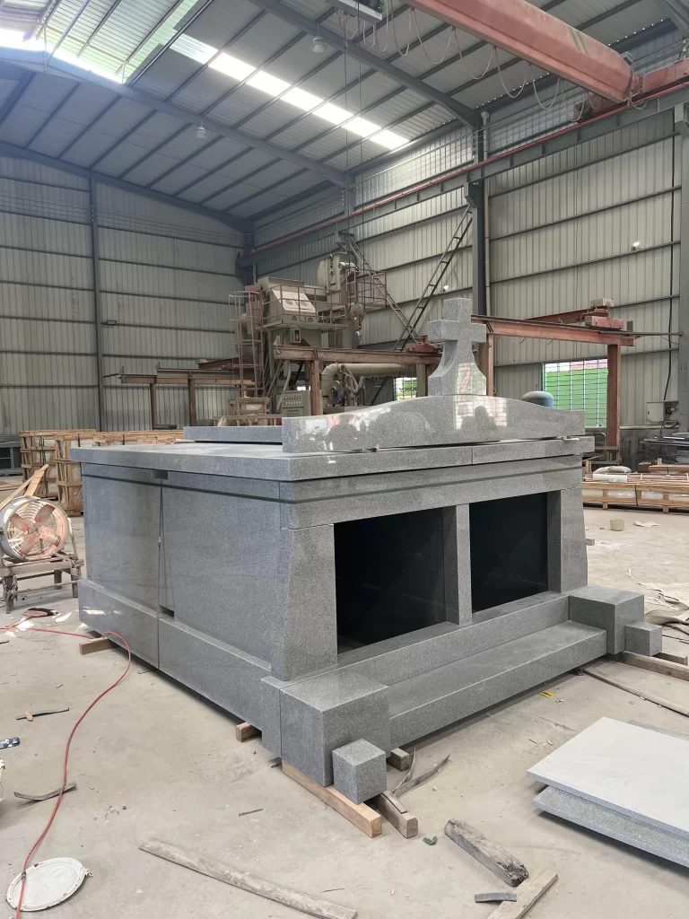 Carved Cross G614 Granite Mausoleum 6 Carved Cross G614 Granite Mausoleum 6