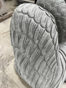 Hand Carved Kneeling Angel Headstone Black Granite Monument Statue 4 Hand Carved Kneeling Angel Headstone Black Granite Monument Statue 4