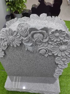 Hand Carved Unique Flower Headstone G614 Granite Tombstone 2 Hand Carved Unique Flower Headstone G614 Granite Tombstone 2