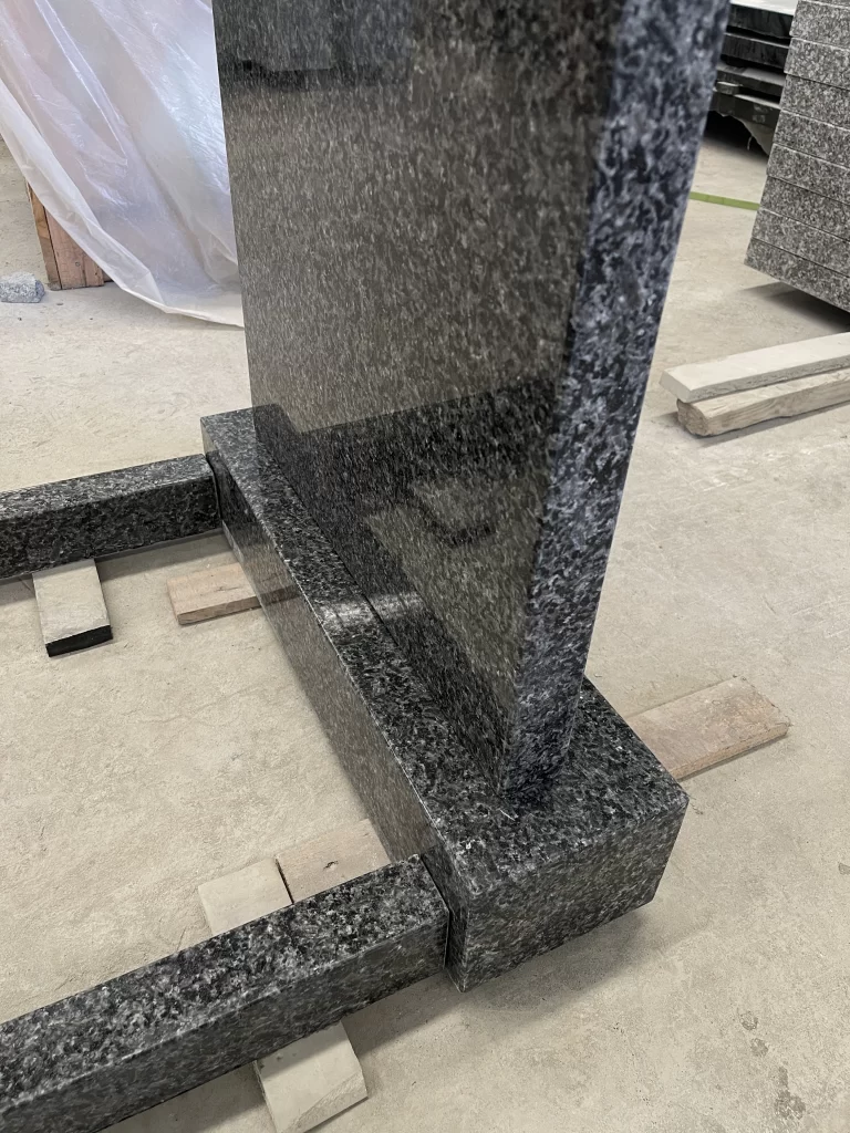 Black Ice Dapple Granite Headstone Kerb Memorial 1