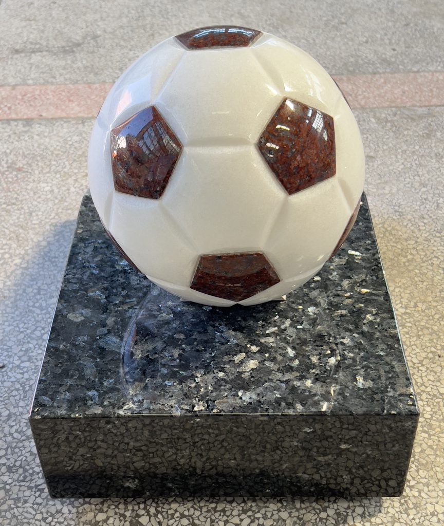 Solid Football Memorial Marker Grave with Slopped Base 3