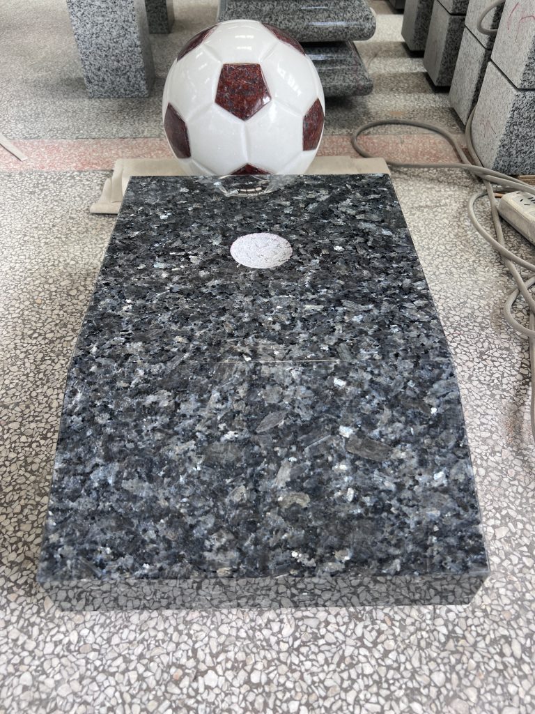 Solid Football Memorial Marker Grave with Slopped Base 4