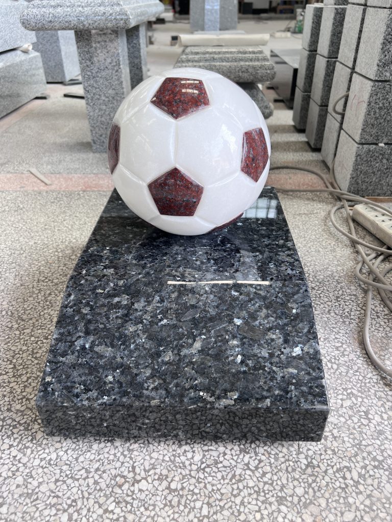 Solid Football Memorial Marker Grave with Slopped Base 5