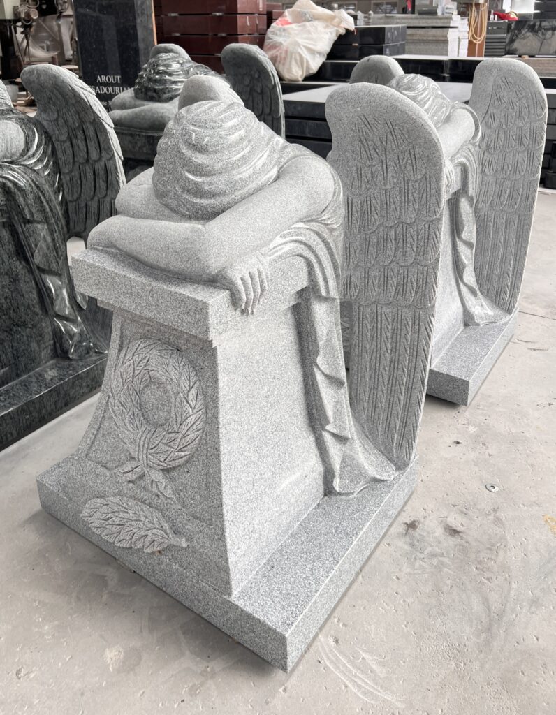 Carved Kneeling Angel Headstone 2