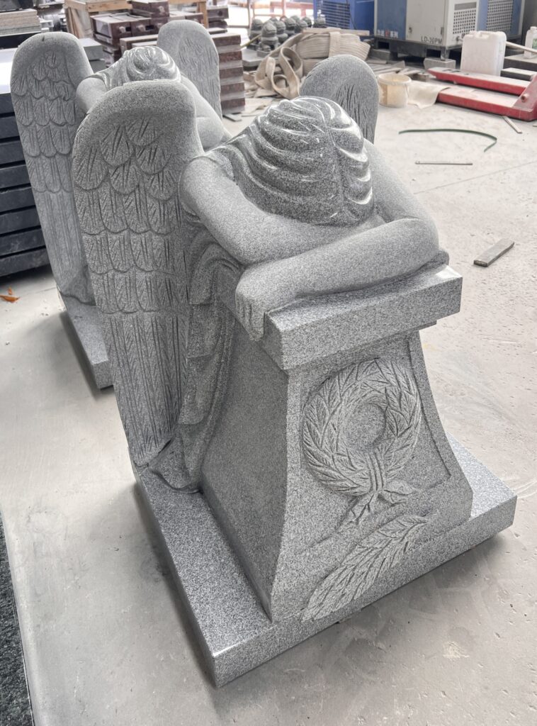 Carved Kneeling Angel Headstone 3