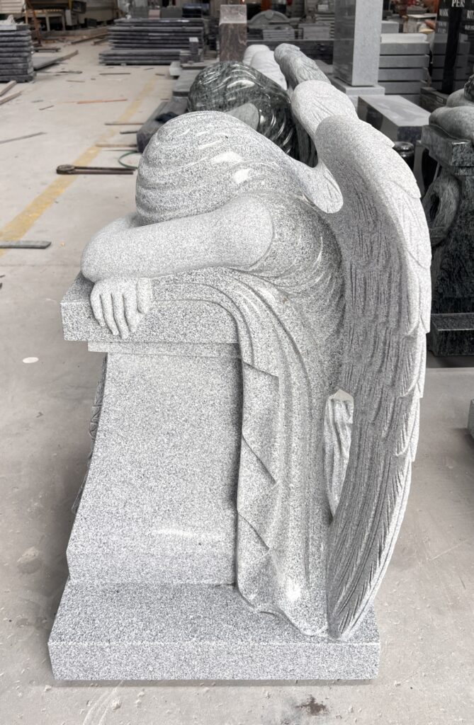Carved Kneeling Angel Headstone 4