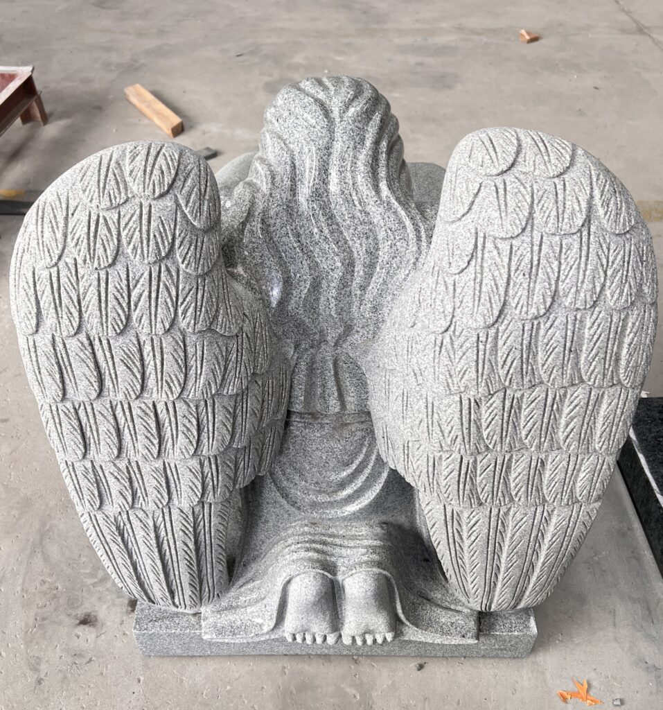 Carved Kneeling Angel Headstone 6