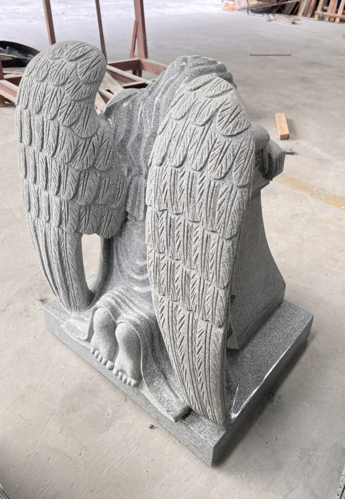 Carved Kneeling Angel Headstone 7
