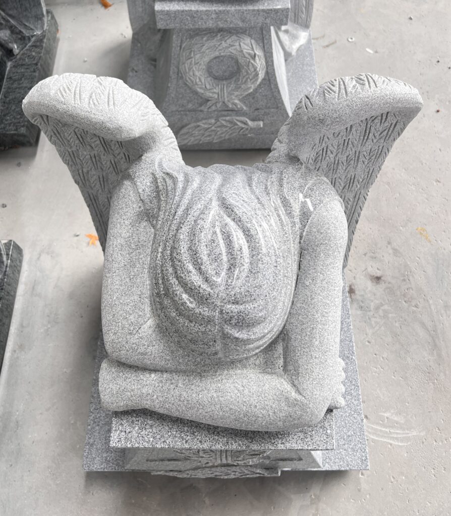 Carved Kneeling Angel Headstone 8