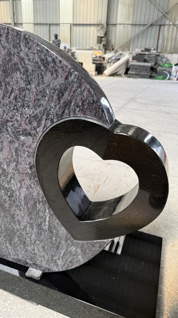 Bespoke Carved Heart with Piano Shaped Headstone 4