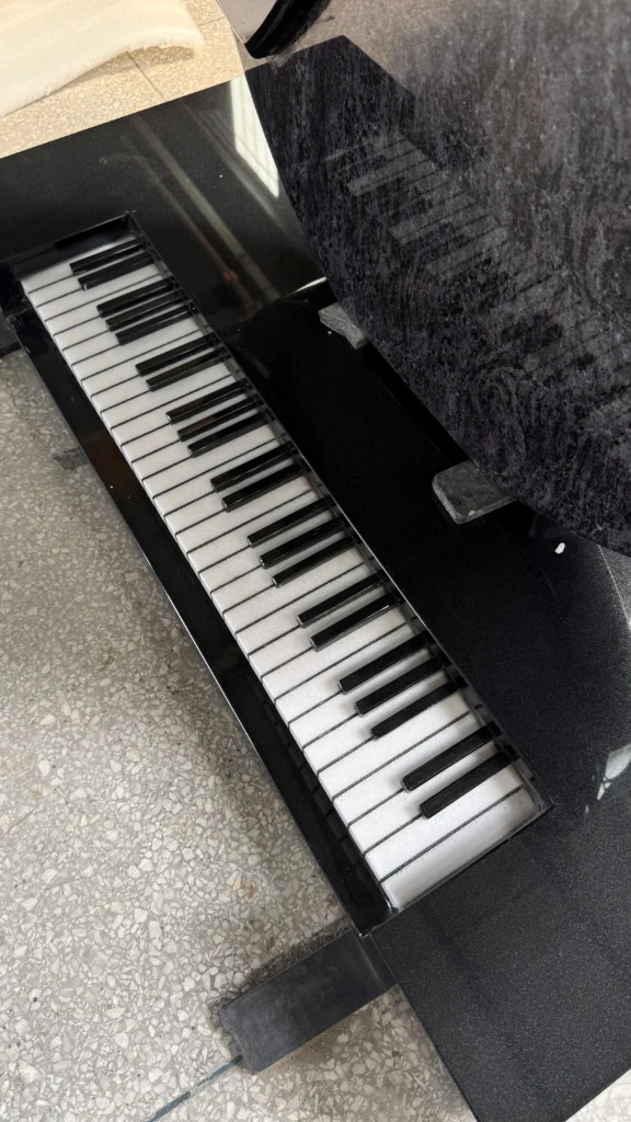 Bespoke Carved Heart with Piano Shaped Headstone 5