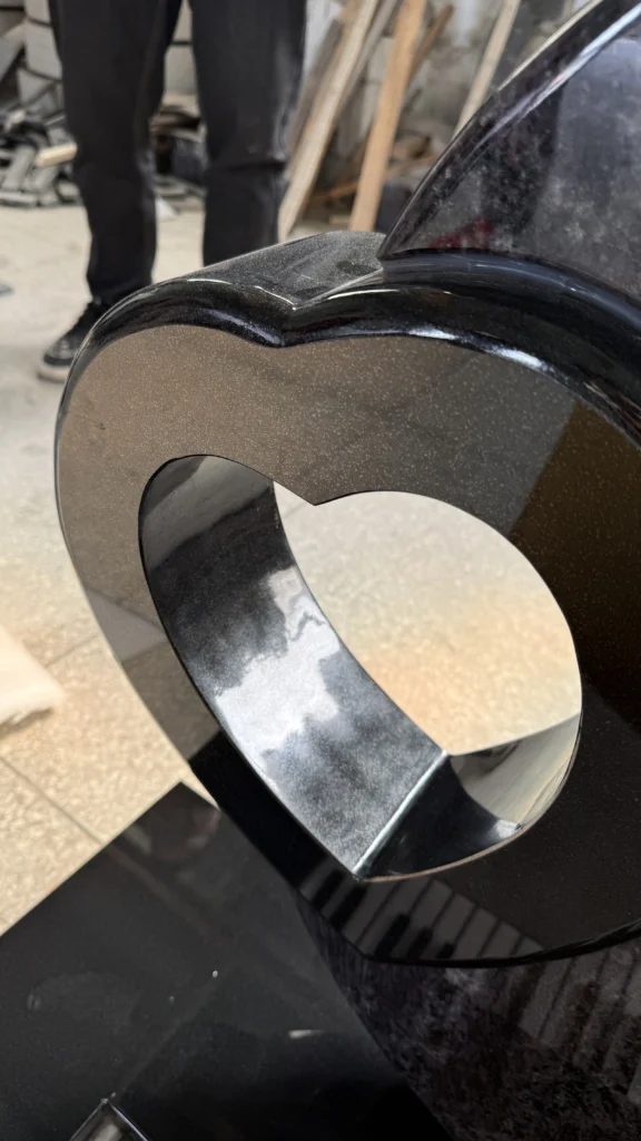 Bespoke Carved Heart with Piano Shaped Headstone 6
