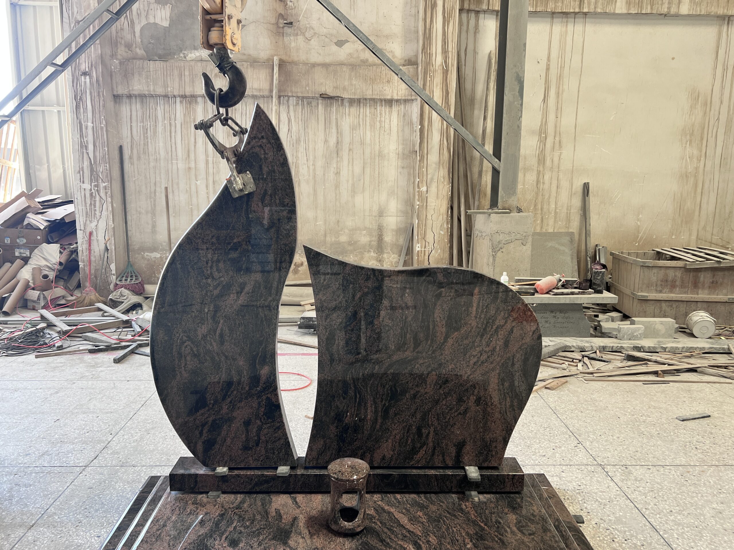 Bespoke Aurora Granite Companion Monument 9