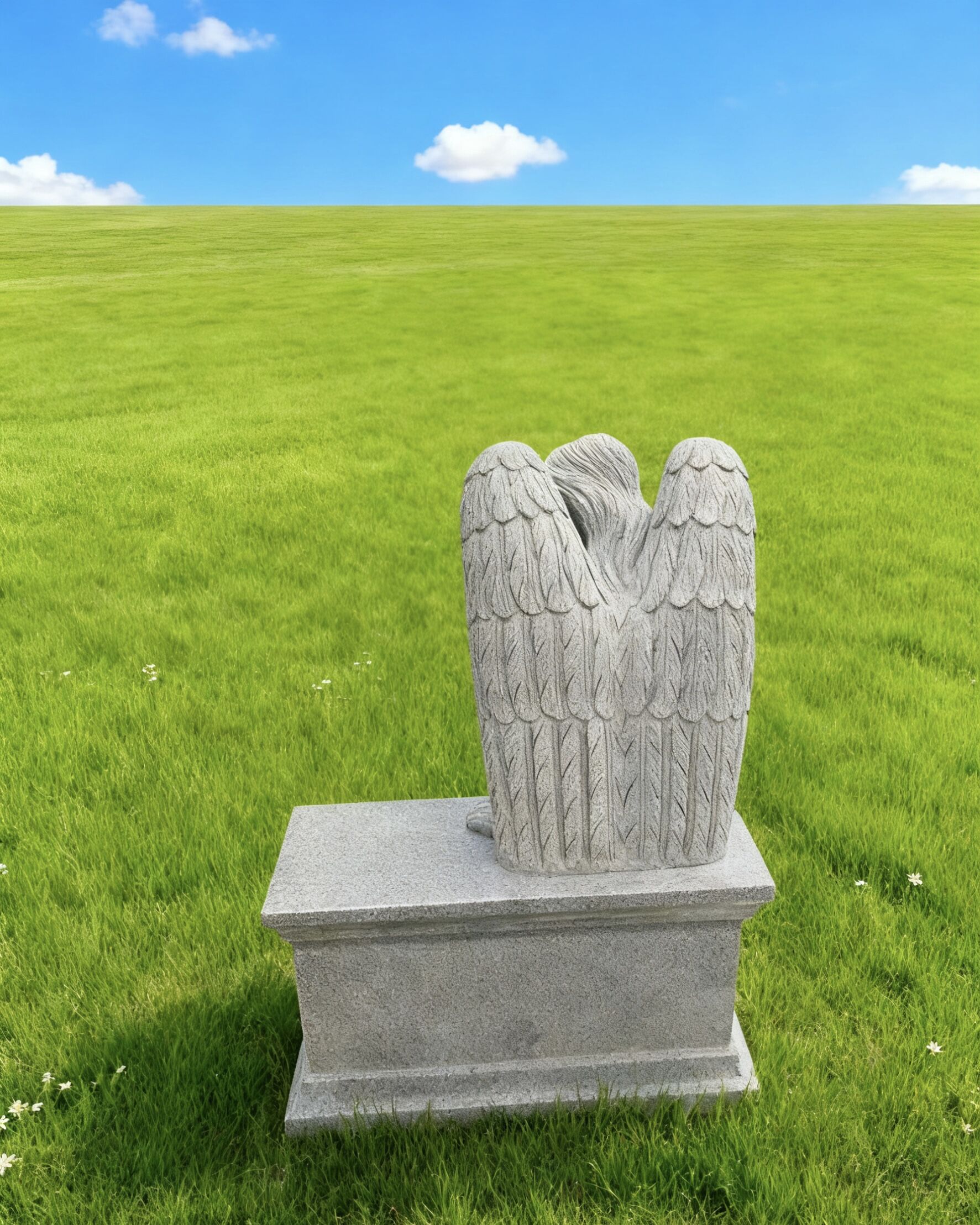 Bespoke Carved Sitting Angel Memorial Bench G633 Granite Monument 3