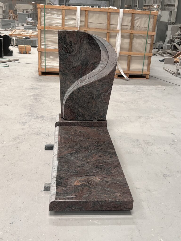 Modern Wave Design Paradiso Granite Memorial Monument 1